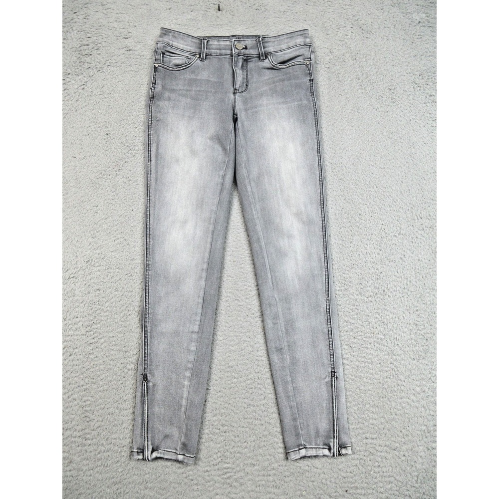 White House Black Market The Skinny Jeans Womens 0 Gray Ankle Stretch Zip Hem